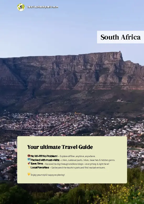 example page 0 from our offline Travel Guide for South Africa
